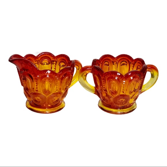 Americ, coin style Cream/Sugar depression glass - Picture 1 of 1